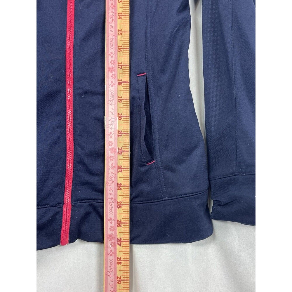 Navy Pink Zip Hoodie Athletic Lightweight Jacket Women M - Picture 7 of 10